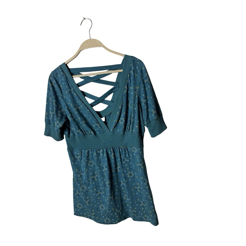 Vintage Y2K Self Esteem V-Neck Babydoll Top Teal XL Fairy Grunge Bella Mall